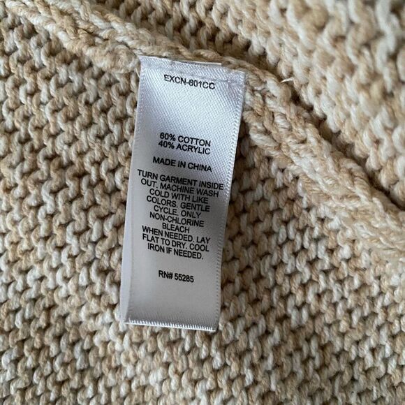 Express women L open front short sleeve knit cardigan beige - Picture 10 of 12